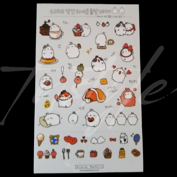 ⭐️3/$20⭐️ Molang Transparent Sticker Sheets - Picture 3 of 7